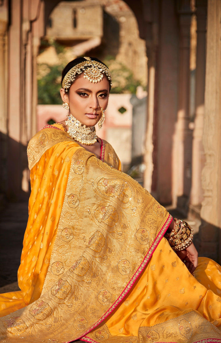 Haldi Special Traditional Silk Saree - Fashion Nation