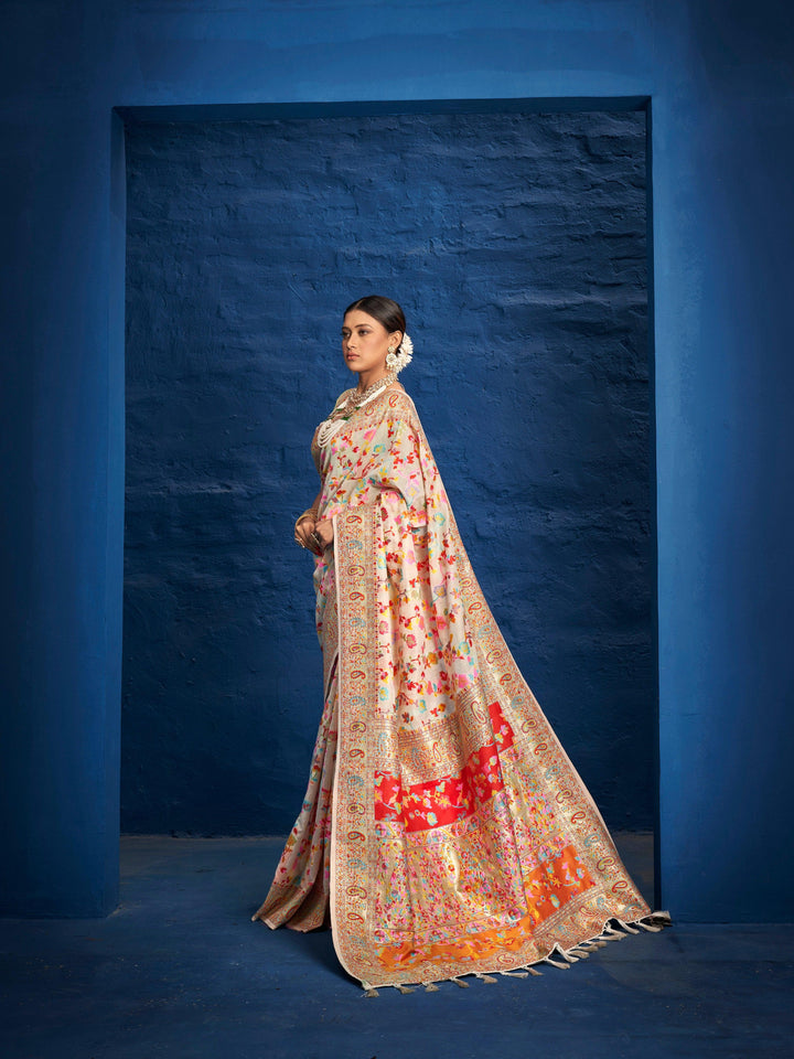 Engagement Wear Kashmiri Weaving Saree - Fashion Nation