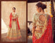Royal KIM5005 Fabulous Beige Red Maroon Jacquard Silk Lehenga Choli - Fashion Nation